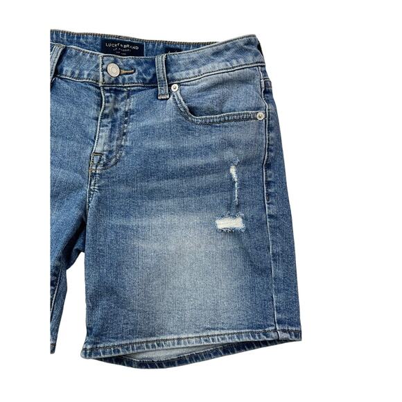 Lucky Brand Womens Size 4 Waist 29" The Roll Up Denim Shorts Mid-Rise Distressed - Picture 16 of 16